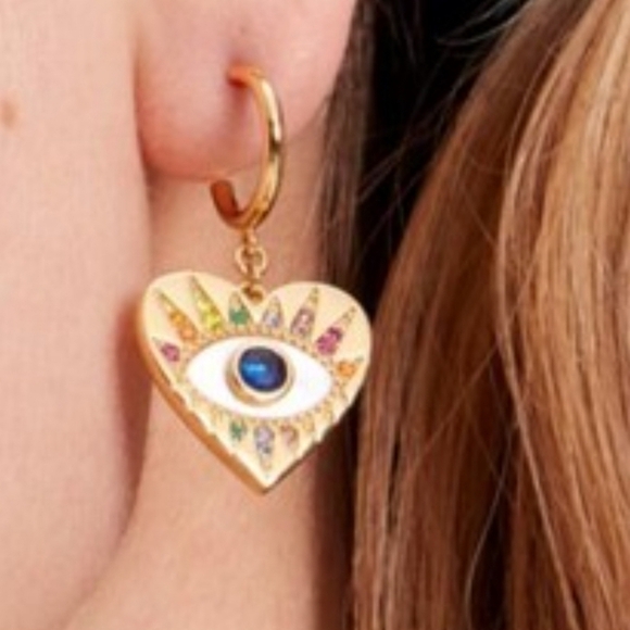 🔹️Kate Spade🔹️ Evil Eye All Seeing Huggie Drop Earrings [$78 MSRP] - Picture 2 of 3